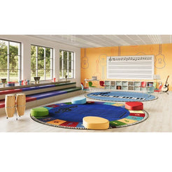 Joy Carpets Note Worthy Music Theme Rectangle Area Rug for Schools ...