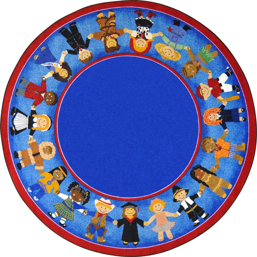 Children of Many Cultures Kid Essentials Collection Area Rug for Classrooms and Schools Libraries by Joy Carpets - SchoolOutlet