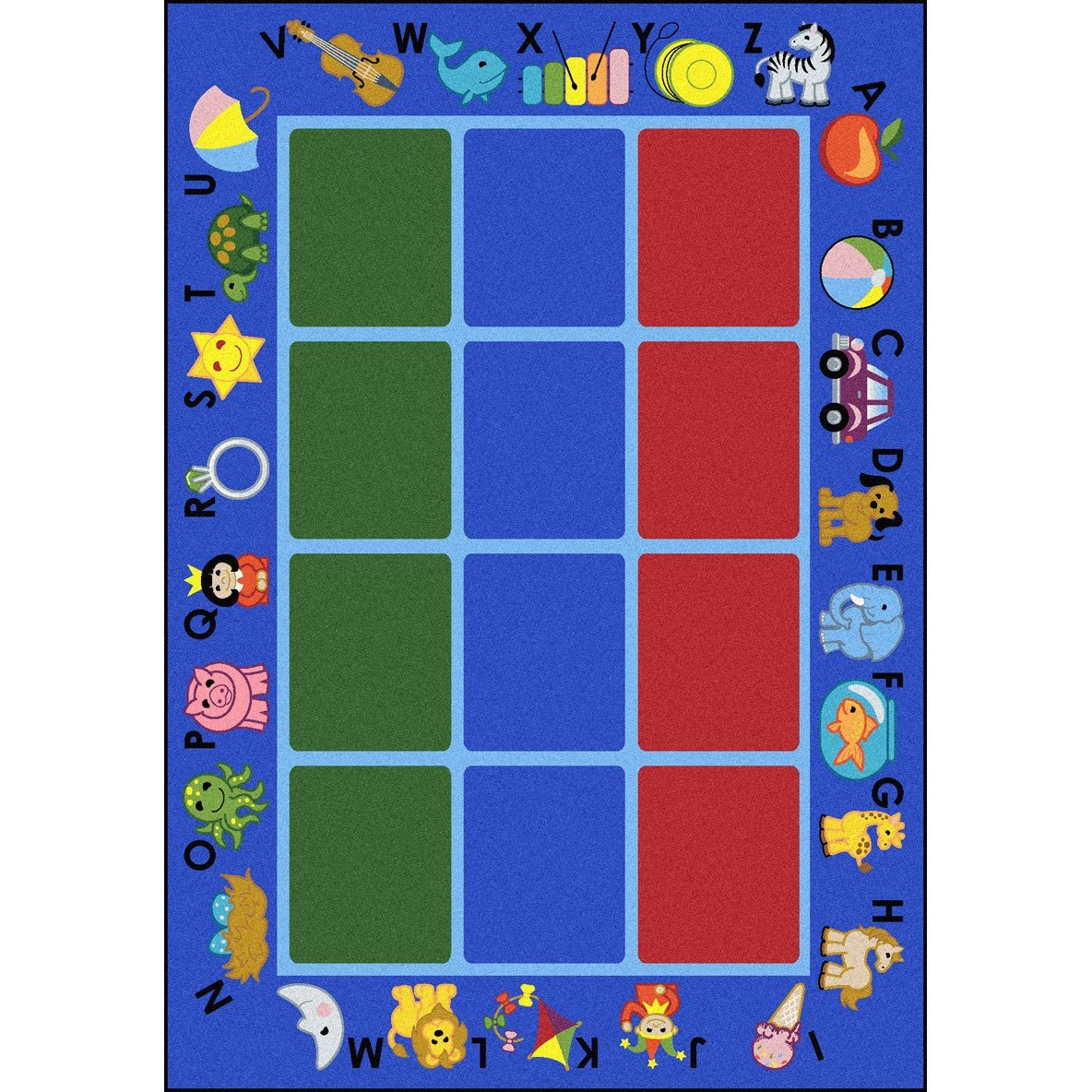 Joy Carpets Alphabet Phonics Rectangle Area Rug for Classrooms ...