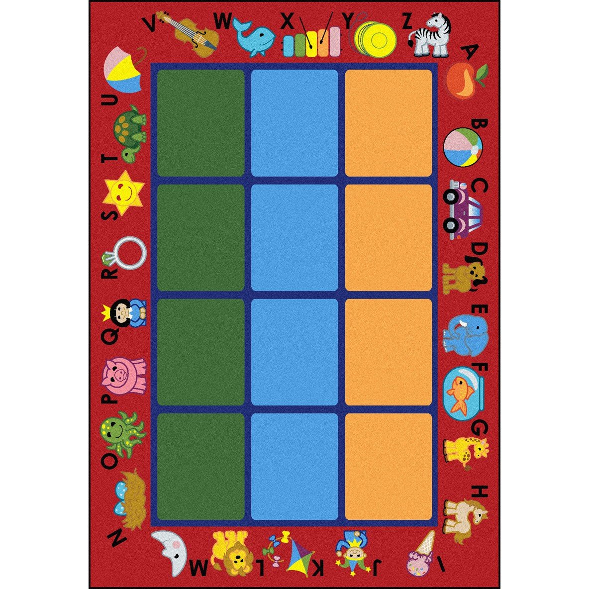 Alphabet Phonics Kid Essentials Collection Area Rug for Classrooms and Schools Libraries by Joy Carpets - SchoolOutlet