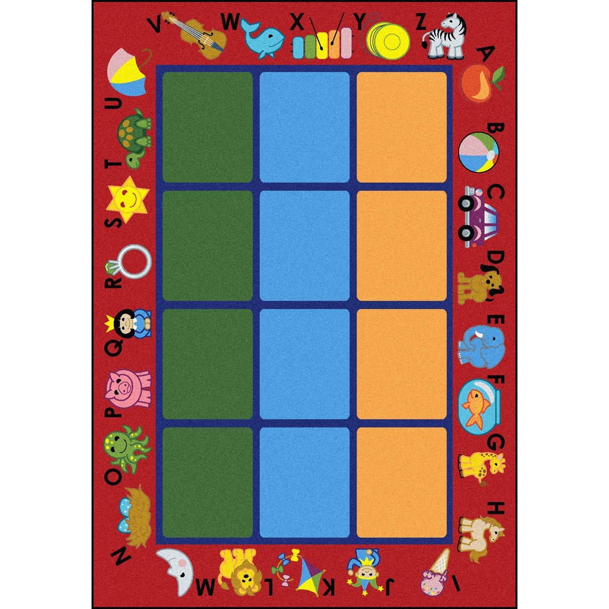 Alphabet Phonics Kid Essentials Collection Area Rug for Classrooms and Schools Libraries by Joy Carpets - SchoolOutlet