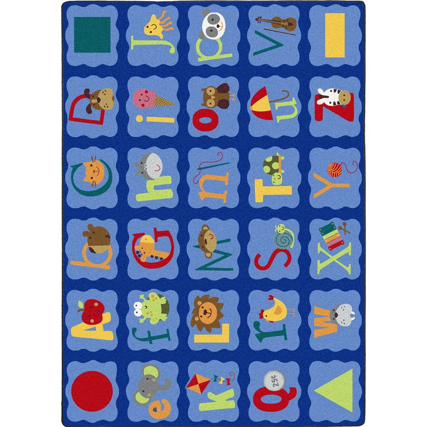 Joy Carpets Alphabet Blues Rectangle Area Rug for Classrooms – SchoolOutlet