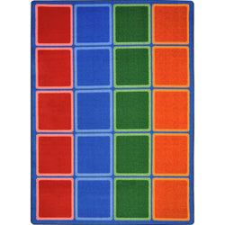 Blocks Abound Kid Essentials Collection Area Rug for Classrooms and Schools Libraries by Joy Carpets
