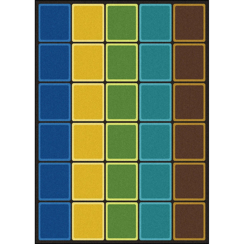 Blocks Abound Kid Essentials Collection Area Rug for Classrooms and Schools Libraries by Joy Carpets - SchoolOutlet