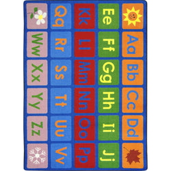 Any Day Alphabet Kid Essentials Collection Area Rug for Classrooms and Schools Libraries by Joy Carpets