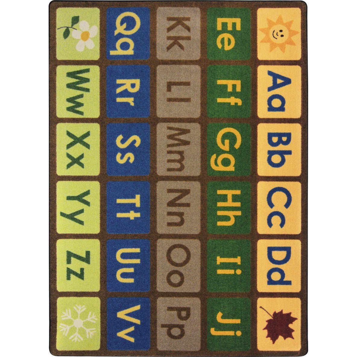 Any Day Alphabet Kid Essentials Collection Area Rug for Classrooms and Schools Libraries by Joy Carpets - SchoolOutlet