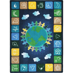 One World Kid Essentials Collection Area Rug for Classrooms and Schools Libraries by Joy Carpets