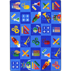 STEAM into Learning Kid Essentials Collection Area Rug for Classrooms and Schools Libraries by Joy Carpets