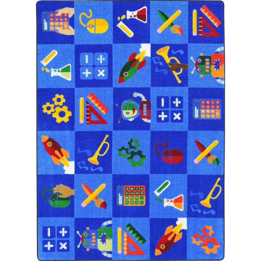STEAM into Learning Kid Essentials Collection Area Rug for Classrooms and Schools Libraries by Joy Carpets - SchoolOutlet
