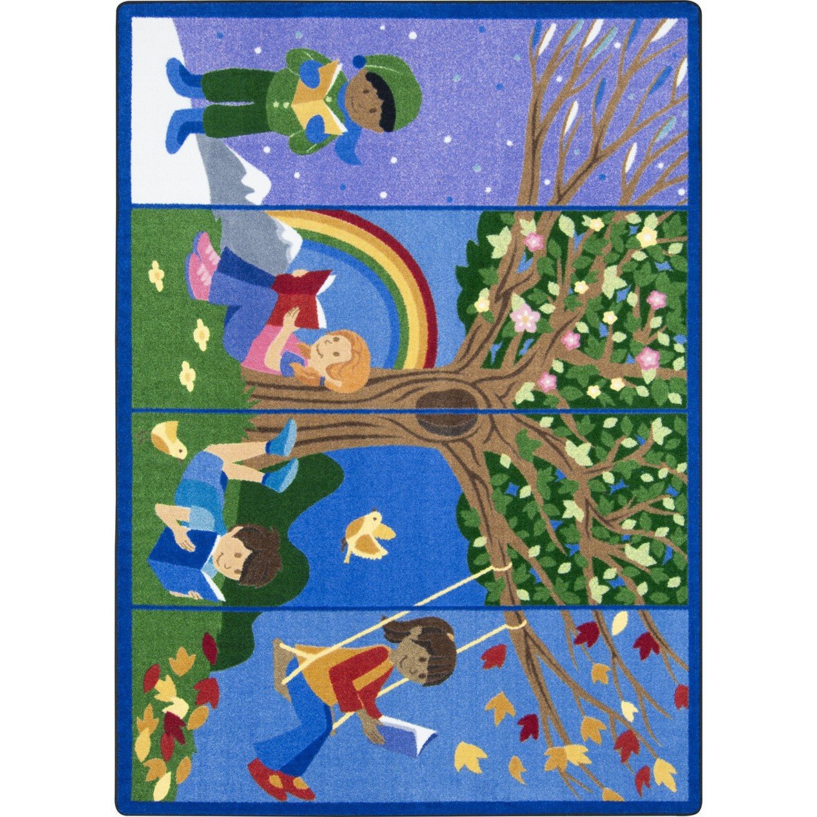 Library Reading Rugs Joy Carpets Seasons of Reading Rectangle Area Rug for Classrooms ...