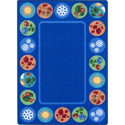 Sit Around the Seasons Kid Essentials Collection Area Rug for Classrooms and Schools Libraries by Joy Carpets