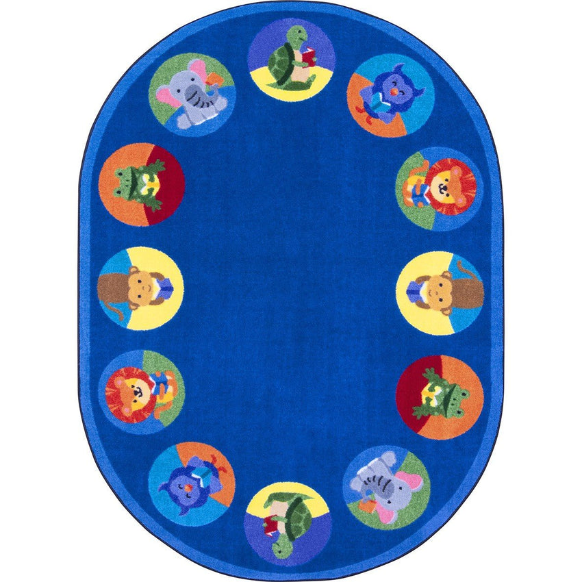 Animal Readers Kid Essentials Collection Area Rug for Classrooms and Schools Libraries by Joy Carpets - SchoolOutlet