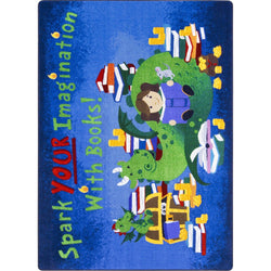 Reading Cave Kid Essentials Collection Area Rug for Classrooms and Schools Libraries by Joy Carpets