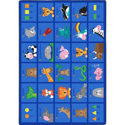 Friendly Phonics Animals Kid Essentials Collection Area Rug for Classrooms and Schools Libraries by Joy Carpets