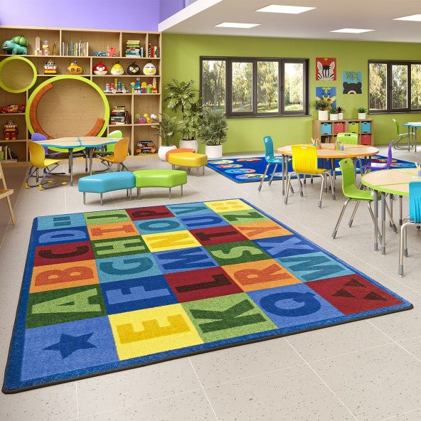 Kid Core Rug Colorful Learning Kid Essentials Collection Area Rug for Classrooms and ...