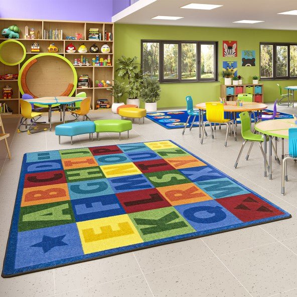 Colorful Learning Kid Essentials Collection Area Rug for Classrooms and Schools Libraries by Joy Carpets - SchoolOutlet