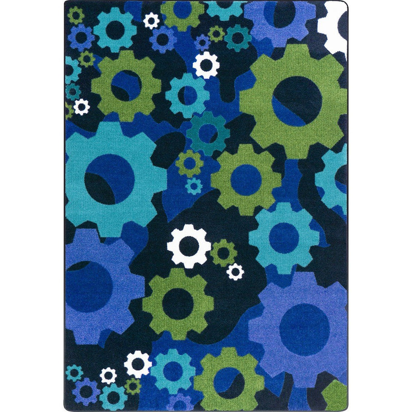 Shifting Gears Kid Essentials Collection Area Rug for Classrooms and Schools Libraries by Joy Carpets - SchoolOutlet