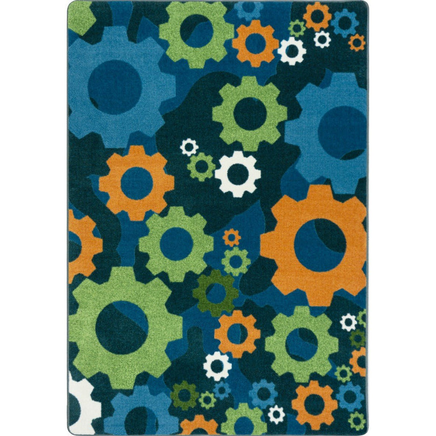 Shifting Gears Kid Essentials Collection Area Rug for Classrooms and Schools Libraries by Joy Carpets - SchoolOutlet