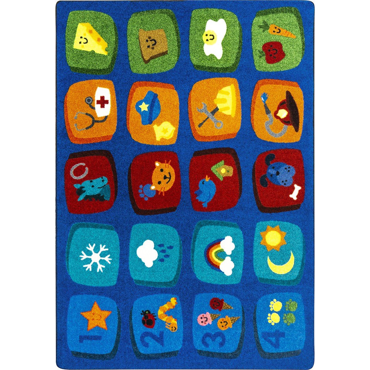Discovery Blocks Kid Essentials Collection Area Rug for Classrooms and Schools Libraries by Joy Carpets - SchoolOutlet