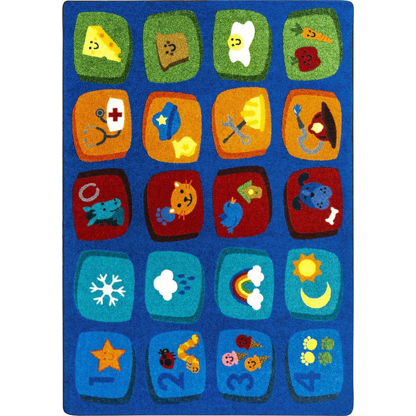 Discovery Blocks Kid Essentials Collection Area Rug for Classrooms and Schools Libraries by Joy Carpets - SchoolOutlet