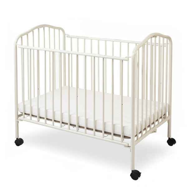 L.A. Baby Metal Folding Mini/Portable/Compact Crib - 2" Flame Retardant Mattress Included (LAB-CS-81) - SchoolOutlet