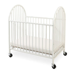L.A. Baby Deluxe Arched Metal Mini/Portable Compact Crib - Mattress Included (LAB-CS-990)