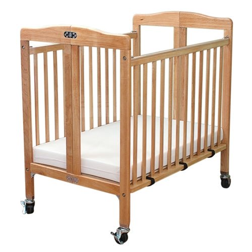 Modular Crib L.A. Baby Folding Wood Window Crib with Fixed Side Rails - Mattress ...