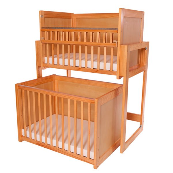 L.A. Baby Modular Crib System - Double Crib - Solid End Panels - SchoolOutlet