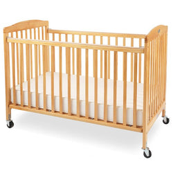 L.A. Baby Full Size Wood Folding Crib with Fixed Dual Side Rails (LAB-983)