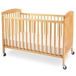 L.A. Baby Full Size Wood Folding Crib with Fixed Dual Side Rails (LAB-983) - SchoolOutlet