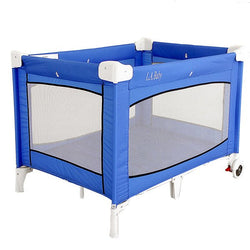 L.A. Baby Commercial Crib Yard - Blue - 39.25"L x 27.75"W x 30"H (LAB-PY-87-LF)