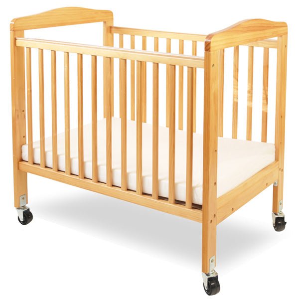 Evacuation Daycare Crib with Arched Clear Window , Dual Fixed Side Rails - Mattress Included by LA Baby (LAB-510A) - SchoolOutlet
