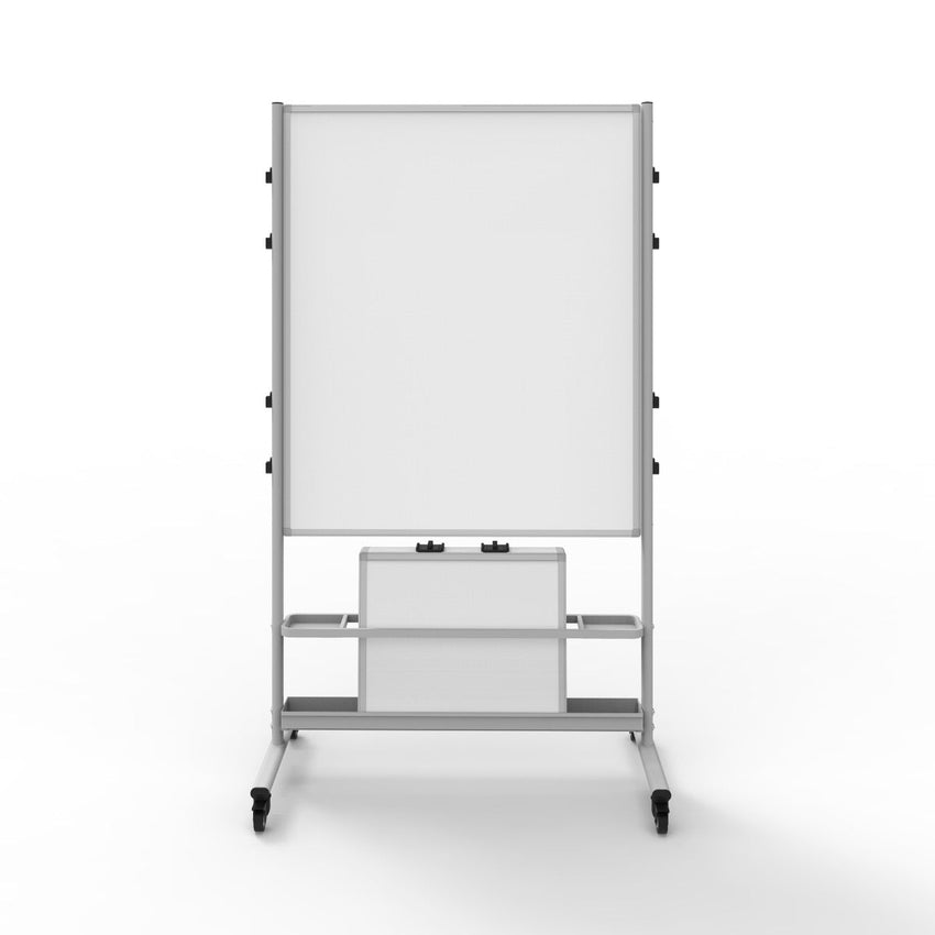 82"W x 76"H Mobile Whiteboard - Two-sided Magnetic Collaboration Station dry erase markerboard - Luxor COLLAB-STATION - SchoolOutlet