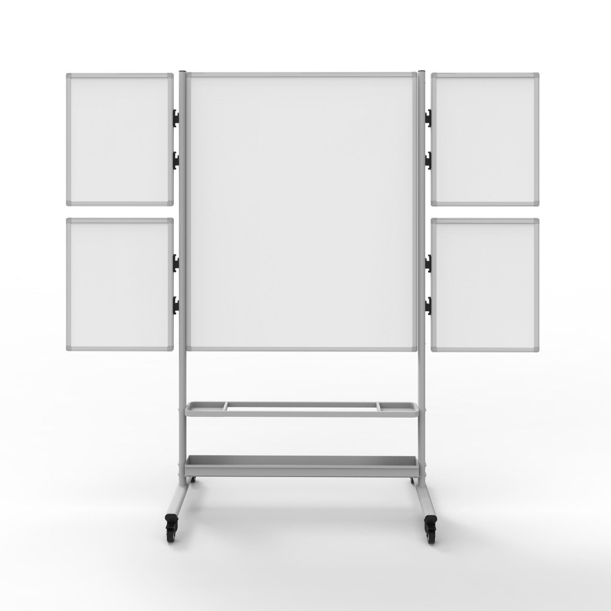 82"W x 76"H Mobile Whiteboard - Two-sided Magnetic Collaboration Station dry erase markerboard - Luxor COLLAB-STATION - SchoolOutlet