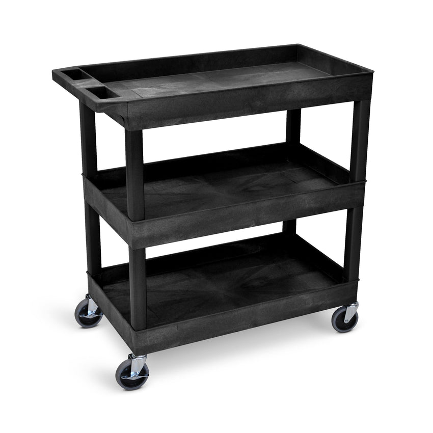 Luxor E Series EC111 - Tub Cart 3 Shelves - 35"W x 36"H - SchoolOutlet