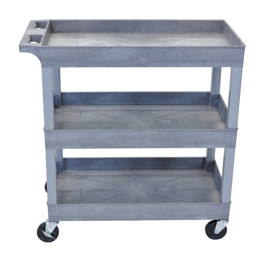 Luxor E Series EC111 - Tub Cart 3 Shelves - 35"W x 36"H - SchoolOutlet