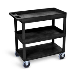 Luxor 18 x 32 Cart 2 Tub / 1 Flat Shelves - Black