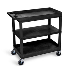 Luxor 18 x 32 Cart 2 Tub / 1 Flat Shelves - Black