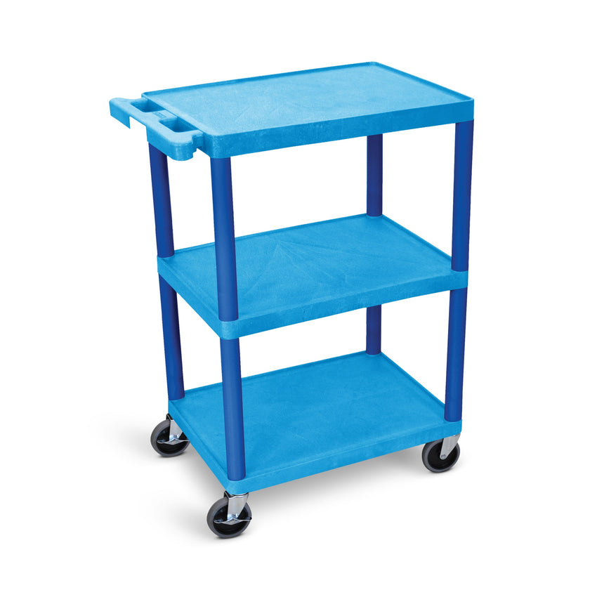 Luxor HE34 - Utility Cart - 3 Shelves Structural Foam Plastic (Luxor LUX-HE34) - SchoolOutlet