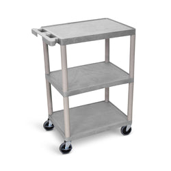 Luxor HE34 - Utility Cart - 3 Shelves Structural Foam Plastic (Luxor LUX-HE34)