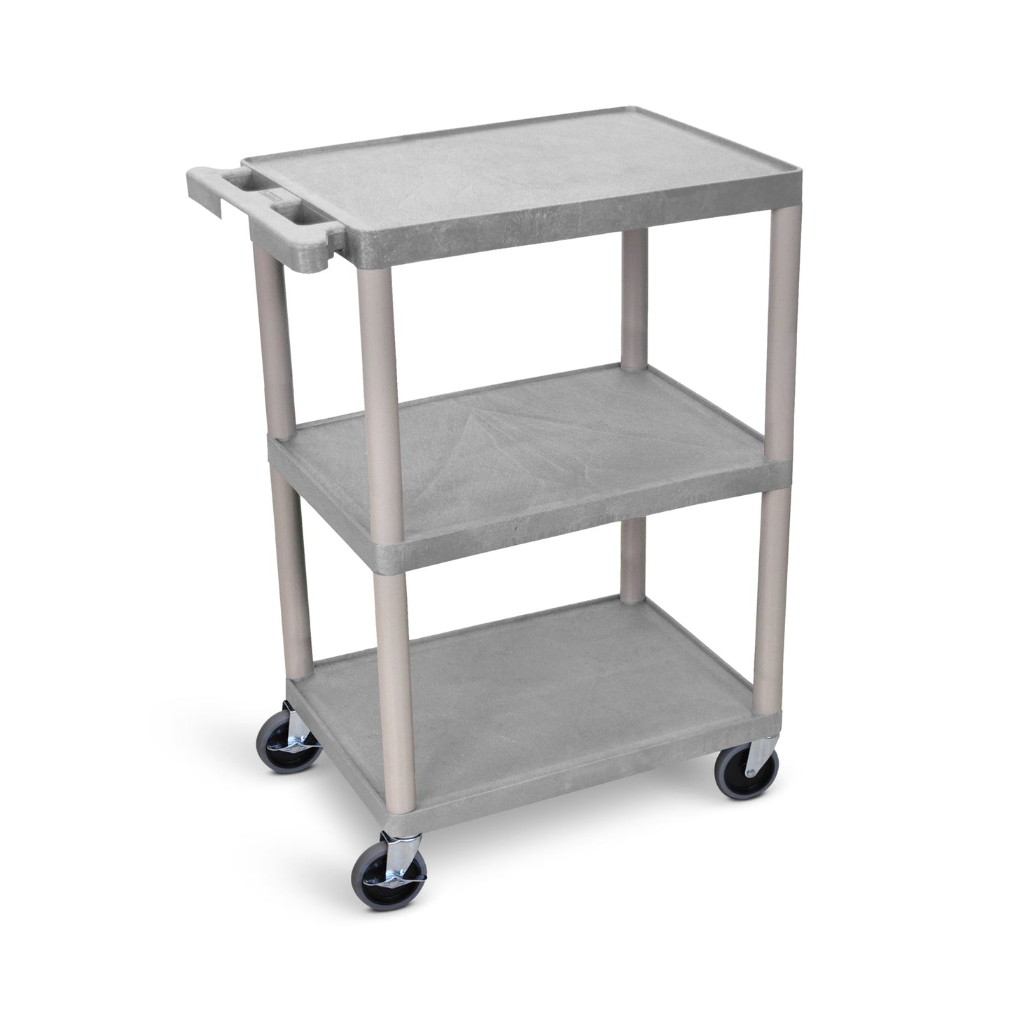 Luxor HE34 - Utility Cart - 3 Shelves Structural Foam Plastic (Luxor LUX-HE34) - SchoolOutlet