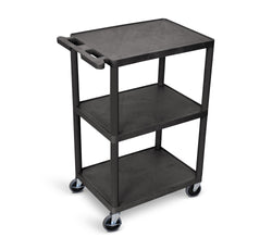 Luxor HE42 - Utility Cart - 3 Shelves Structural Foam Plastic (Luxor LUX-HE42)