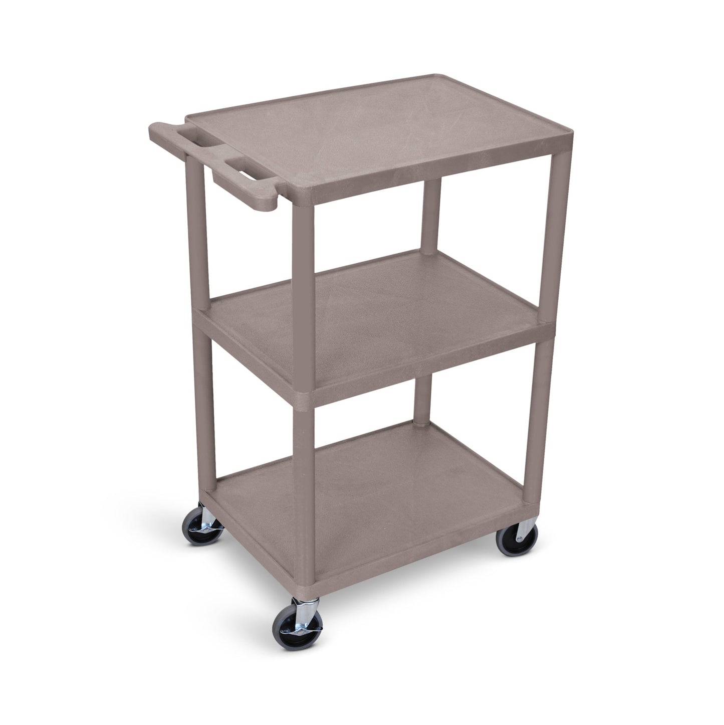 Luxor HE42 - Utility Cart - 3 Shelves Structural Foam Plastic (Luxor LUX-HE42) - SchoolOutlet