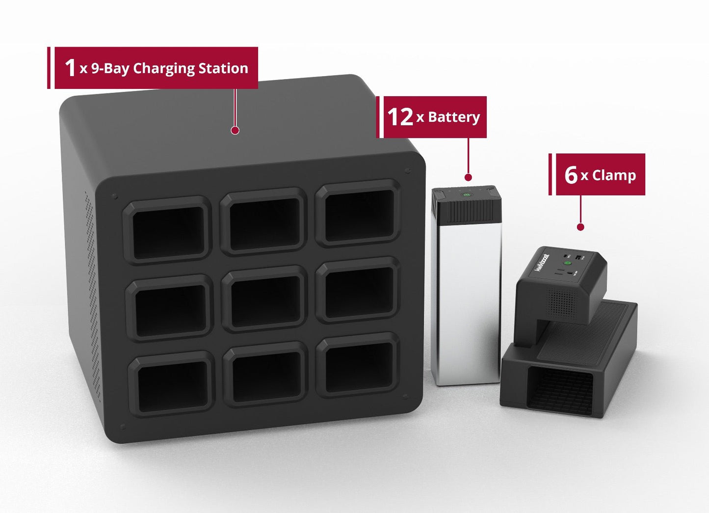 Luxor KBEP-12B6C9 Constant Use Bundle - KwikBoost EdgePower Desktop Charging Station System (KBEP-12B6C9) - SchoolOutlet