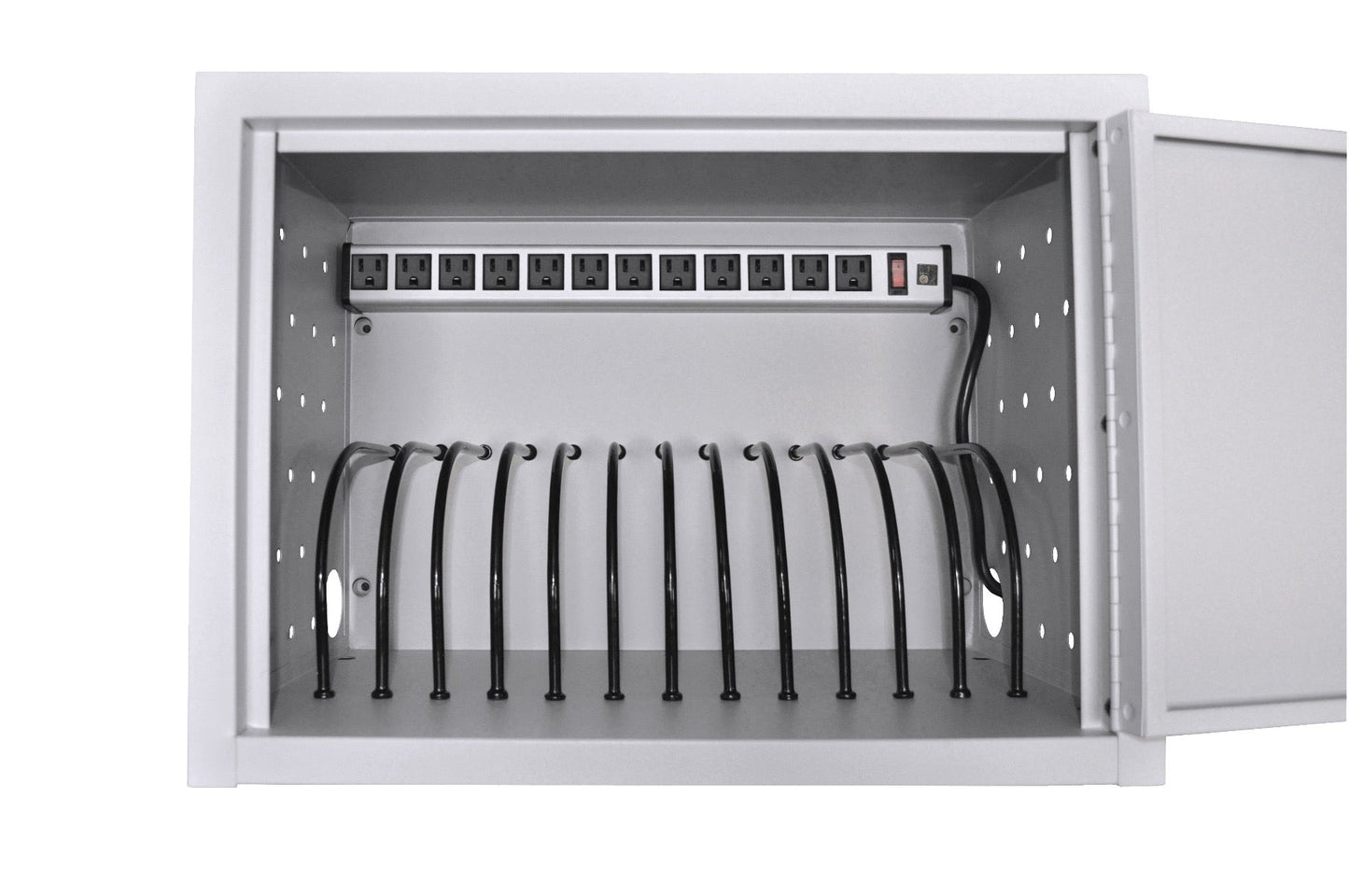 Luxor LLTMW12-G 12-Bay Charge Cabinet - Locking Charging Station for iPad, Tablets, Chromebooks and thin Laptops, Assembled - SchoolOutlet
