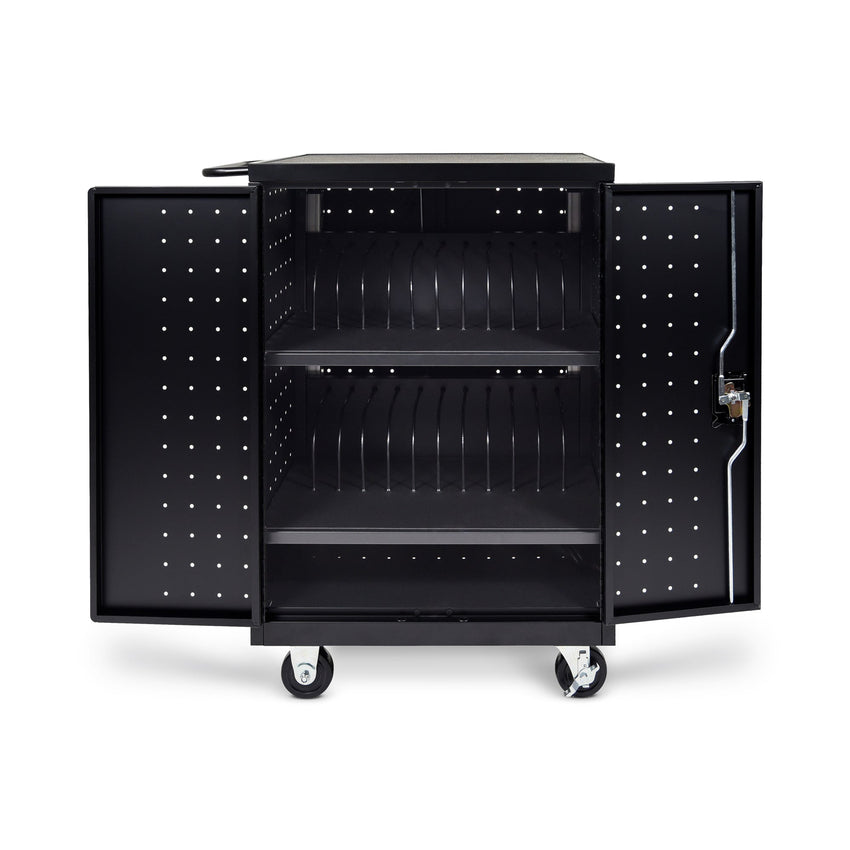 24-Bay Charging Cart, Black for Chromebook, Tablets, IPads, Laptops by Luxor (Luxor LUX-LLTP24-B) - SchoolOutlet