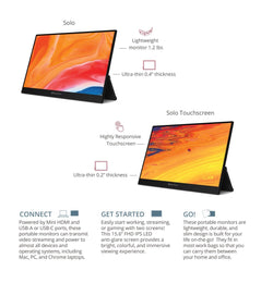 Luxor LTFR002 SideTrak Solo Touch Pro HD 15.8" Freestanding Portable Monitor (Luxor LUX-LTFR002)