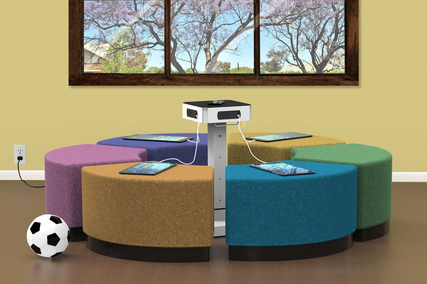 Luxor LuxPower Mobile AC and USB Charging Tower (Luxor LUX-LUXPWR-WH) - SchoolOutlet