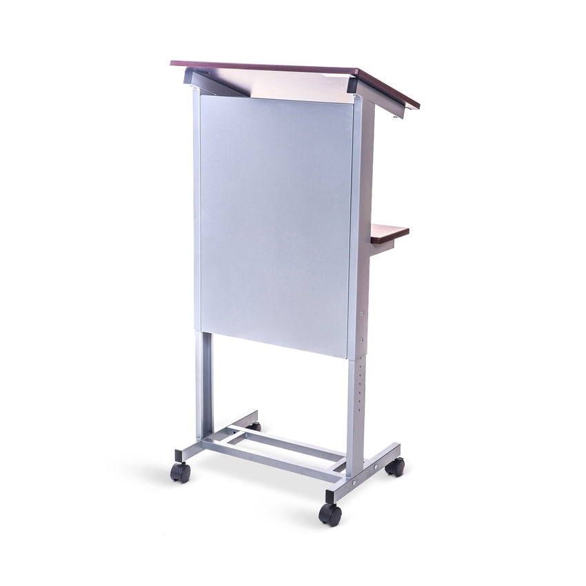 Luxor Adjustable Height Lectern Podium Mobile Presentation Station (LUX-LX-ADJ-DW) - SchoolOutlet