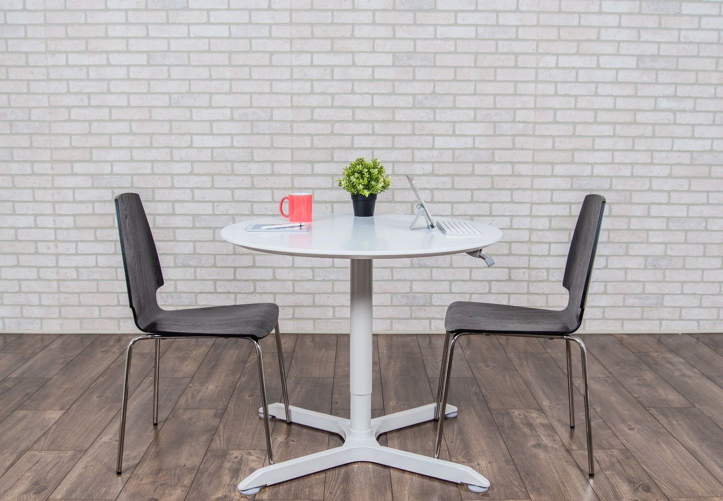 Luxor LX-PNADJ-32RD - 32" Pneumatic Height Adjustable Round Caffee Table (LUX-LX-PNADJ-32RD) - SchoolOutlet
